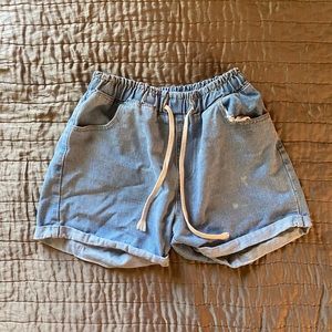 Drawstring Jean Shorts